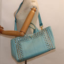 PRADA Canapa GM Hand Bag Canvas 2way Light Blue Auth 87668-28