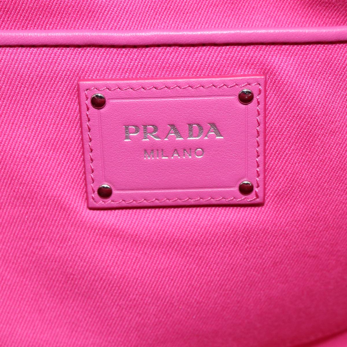 PRADA Canapa GM Hand Bag Raffia 2way Pink Auth 87669A