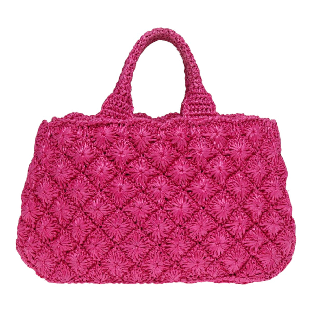 PRADA Canapa GM Hand Bag Raffia 2way Pink Auth 87669A - 0