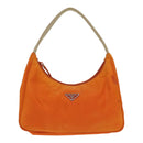 PRADA Hand Bag Nylon Orange Auth 87671-13