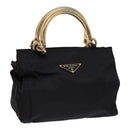 PRADA Hand Bag Nylon Black Auth 87678-1