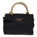 PRADA Hand Bag Nylon Black Auth 87678-13