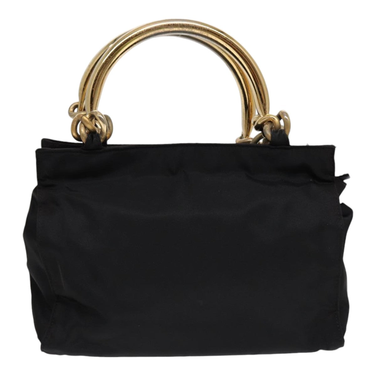 PRADA Hand Bag Nylon Black Auth 87678 - 0