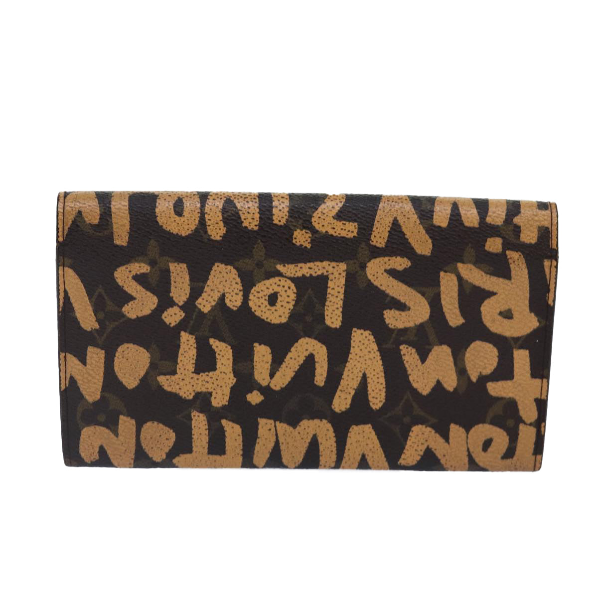 LOUIS VUITTON Monogram Graffiti Porte Monnaie Credit Orange M92190 LV Auth 87687 - 0