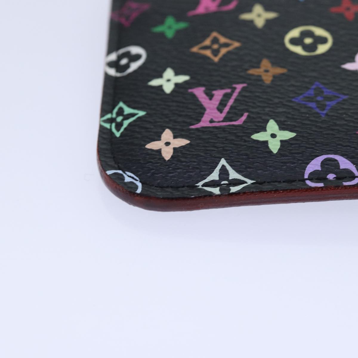 LOUIS VUITTON Monogram Multicolor Pochette Cles NM Purse Black M93735 Auth 87690