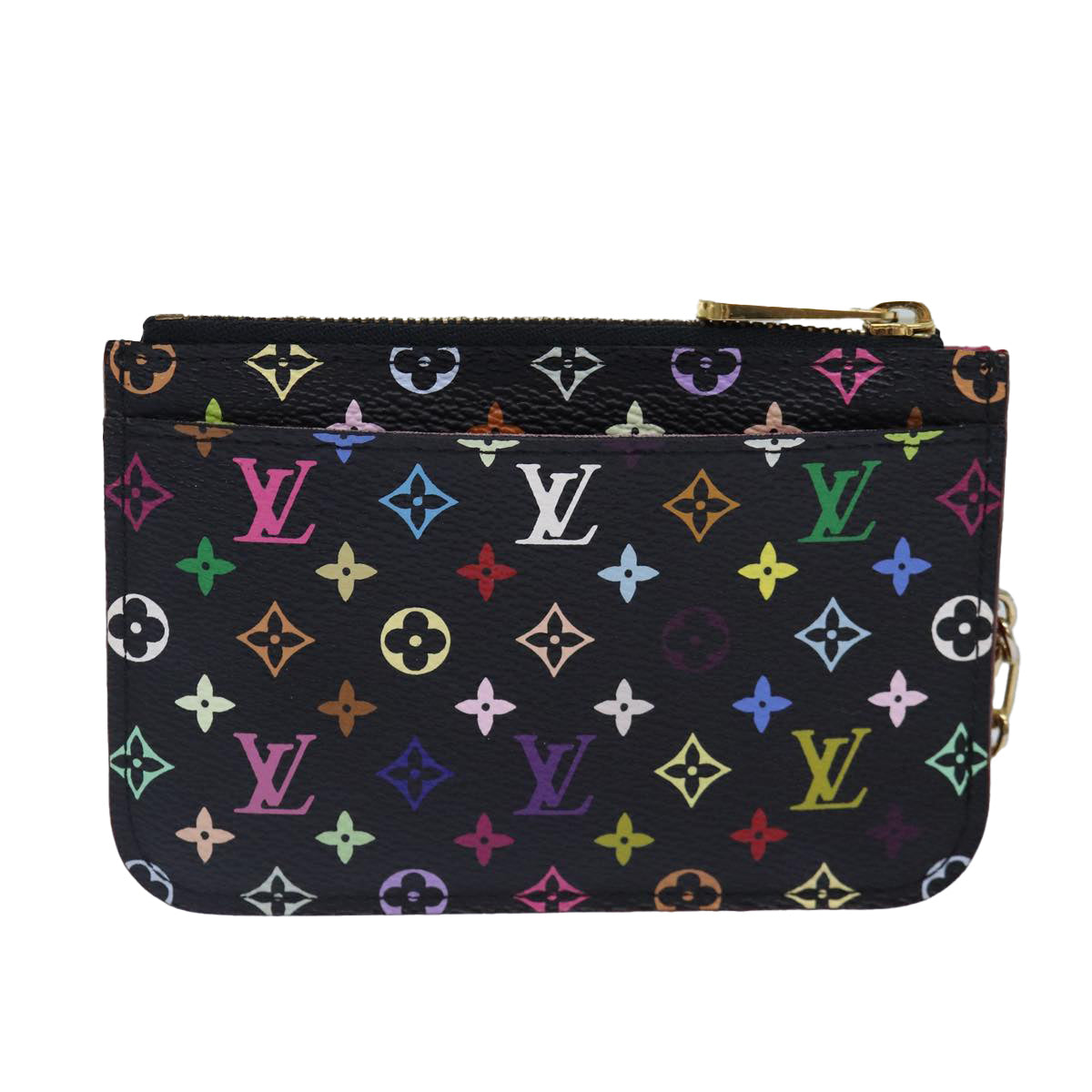 LOUIS VUITTON Monogram Multicolor Pochette Cles NM Purse Black M93735 Auth 87690 - 0