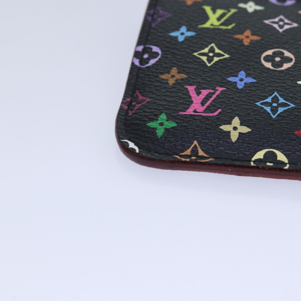 LOUIS VUITTON Monogram Multicolor Pochette Cles NM Purse Black M93735 Auth 87690