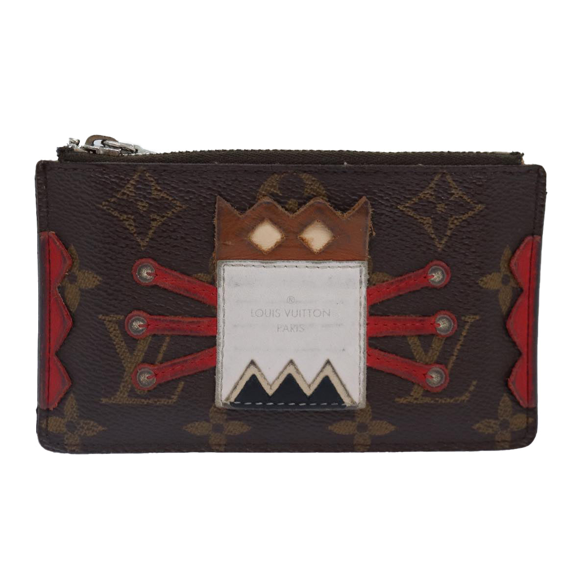 LOUIS VUITTON Monogram Pochette Cles Coin Purse Tribal Mask M60213 LV Auth 87694