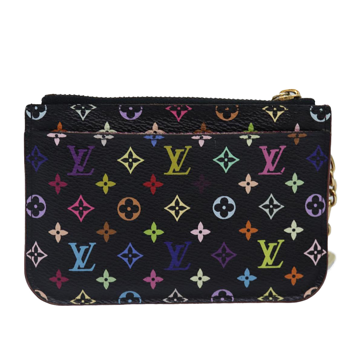 LOUIS VUITTON Monogram Multicolor Pochette Cles NM Purse Black M93735 Auth 87698 - 0