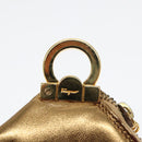 Salvatore Ferragamo Gancini Coin Purse Leather Gold Auth 87699-9
