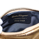 Salvatore Ferragamo Gancini Coin Purse Leather Gold Auth 87699-12