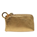 Salvatore Ferragamo Gancini Coin Purse Leather Gold Auth 87699-13