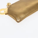 Salvatore Ferragamo Gancini Coin Purse Leather Gold Auth 87699-14