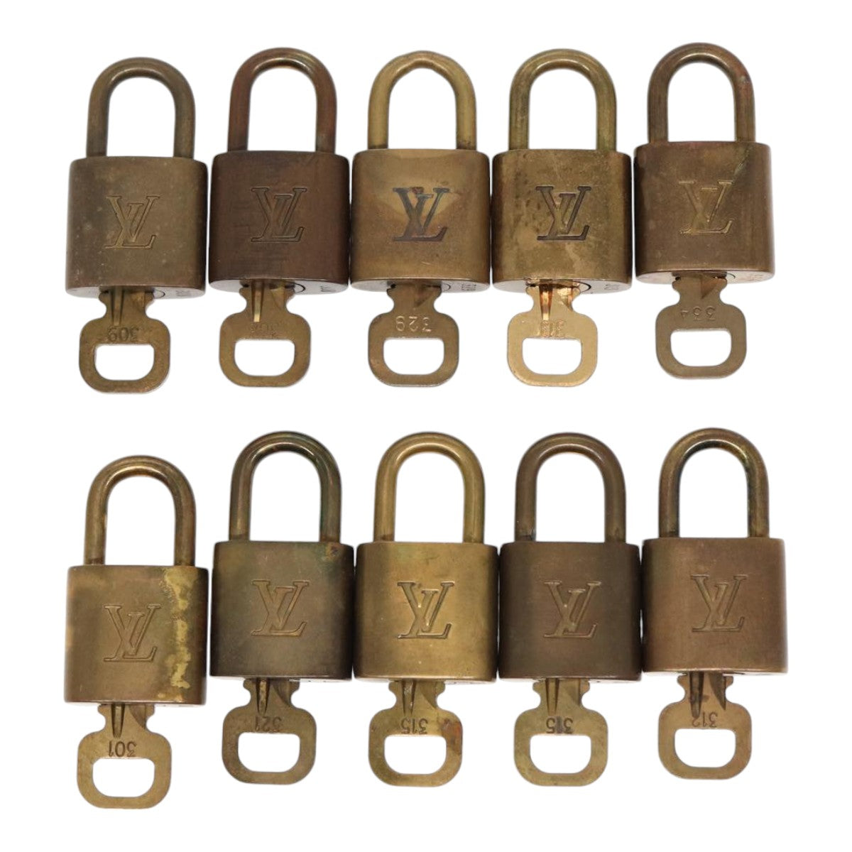 LOUIS VUITTON Padlock 10set metal Gold Tone LV Auth 87704 - 0