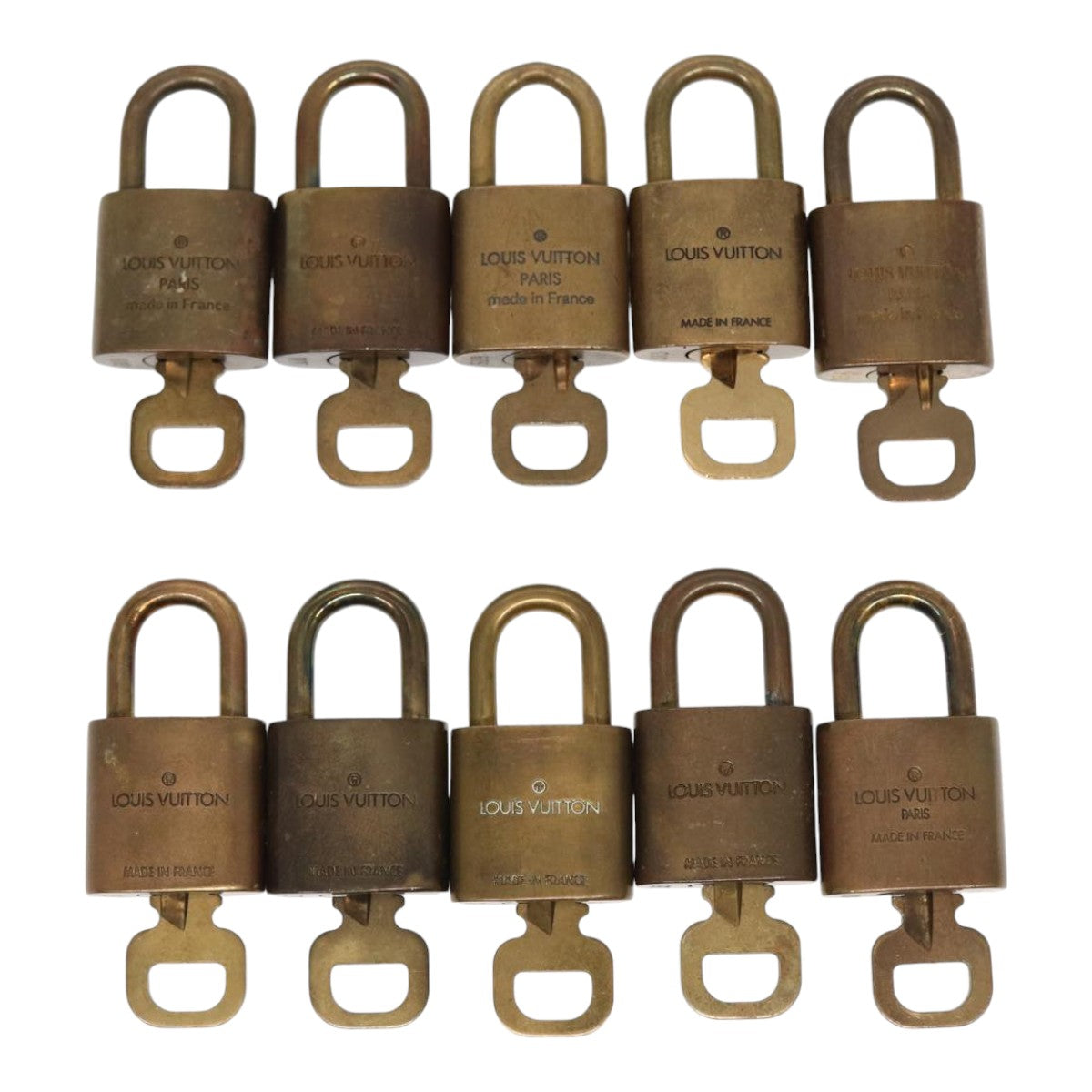 LOUIS VUITTON Padlock 10set metal Gold Tone LV Auth 87704