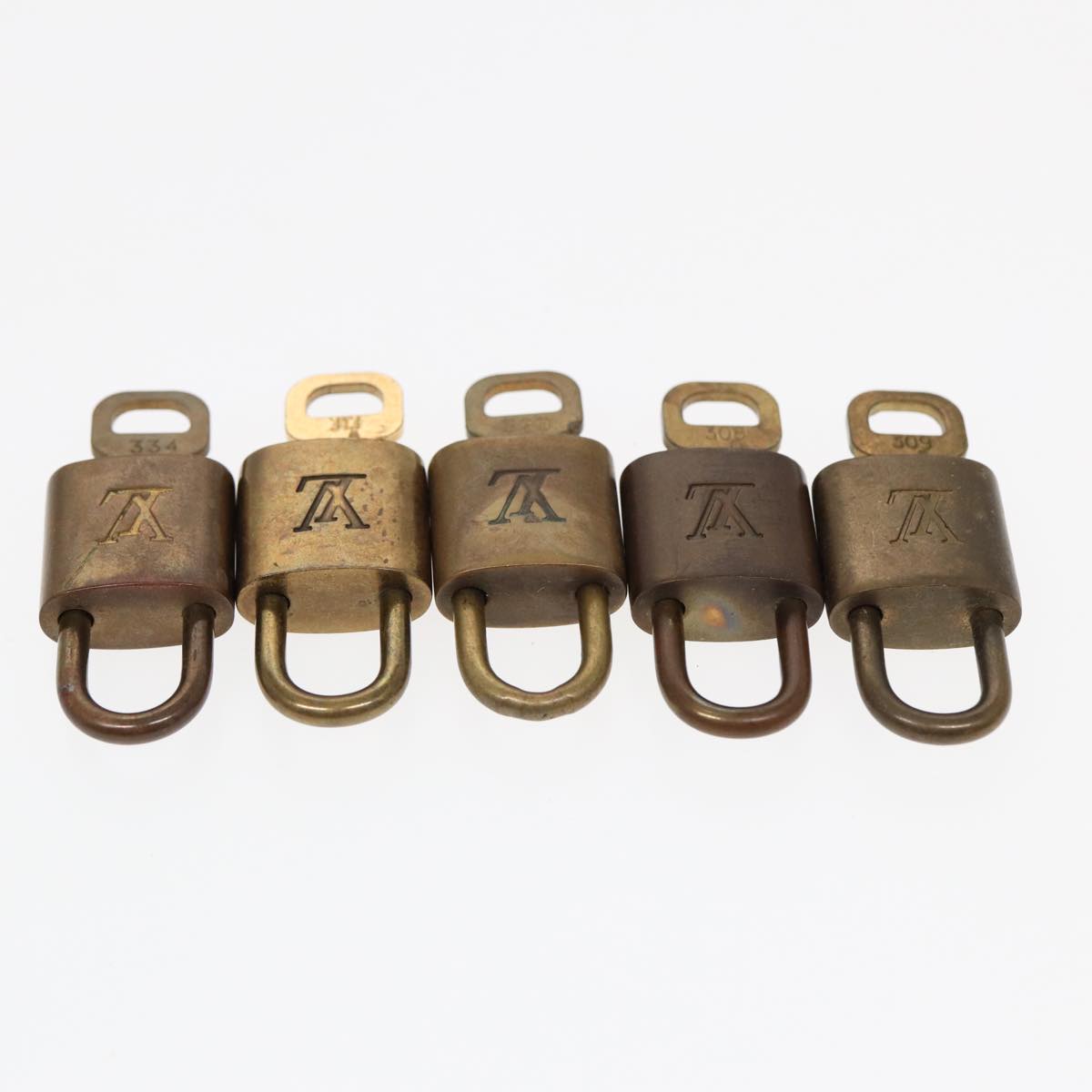 LOUIS VUITTON Padlock 10set metal Gold Tone LV Auth 87704