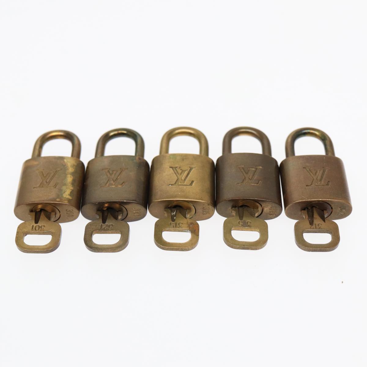 LOUIS VUITTON Padlock 10set metal Gold Tone LV Auth 87704