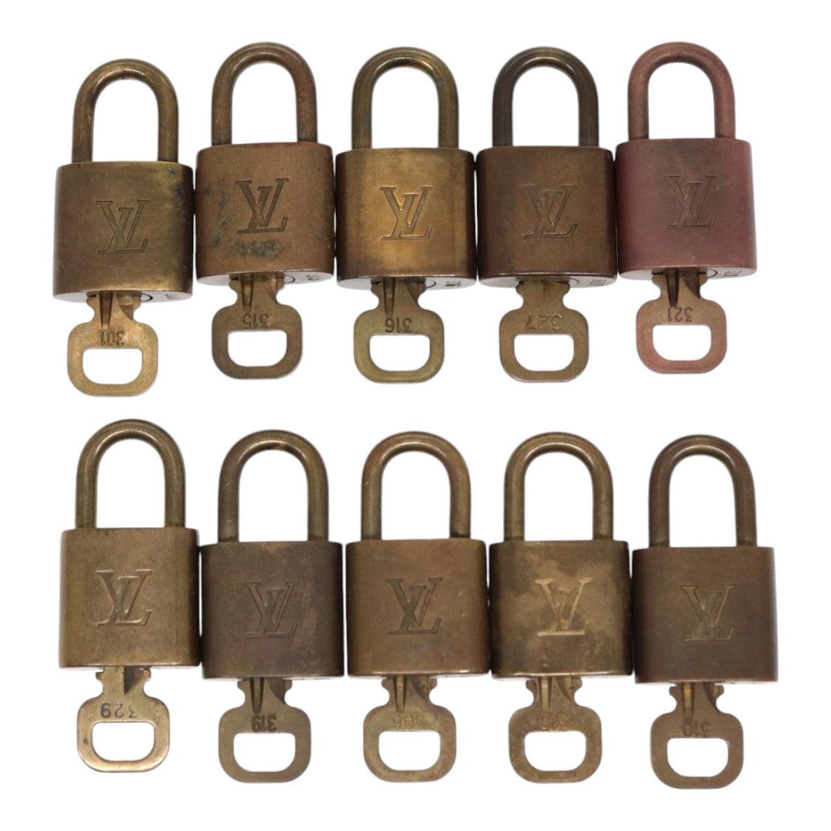 LOUIS VUITTON Padlock 10set metal Gold Tone LV Auth 87705 - 0