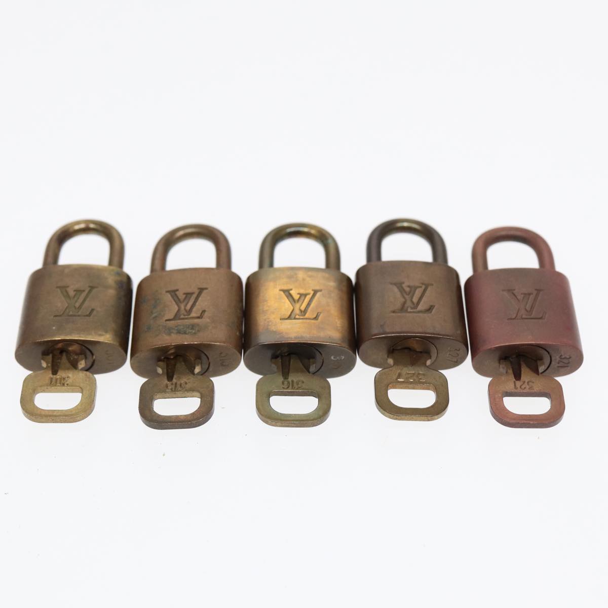 LOUIS VUITTON Padlock 10set metal Gold Tone LV Auth 87705