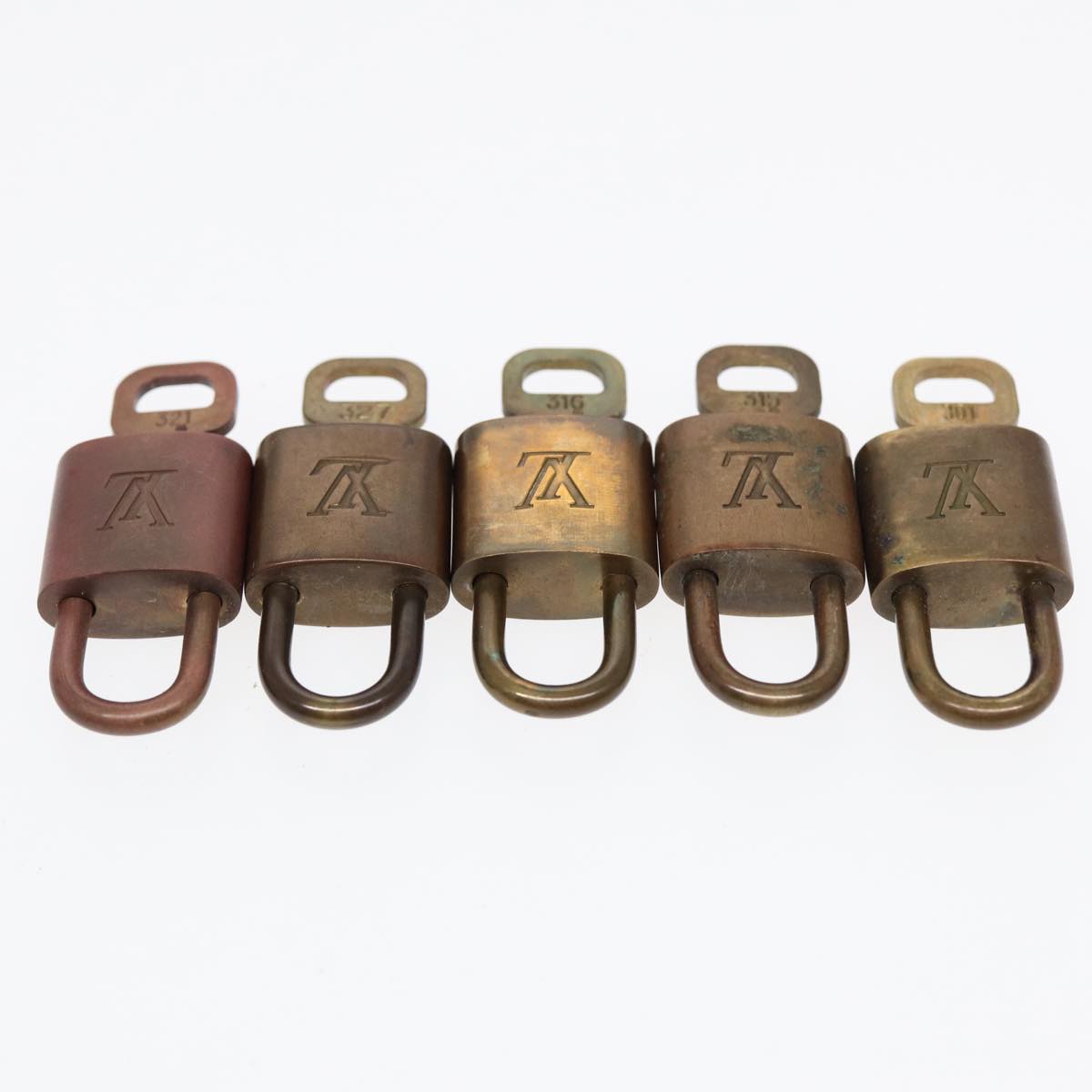 LOUIS VUITTON Padlock 10set metal Gold Tone LV Auth 87705