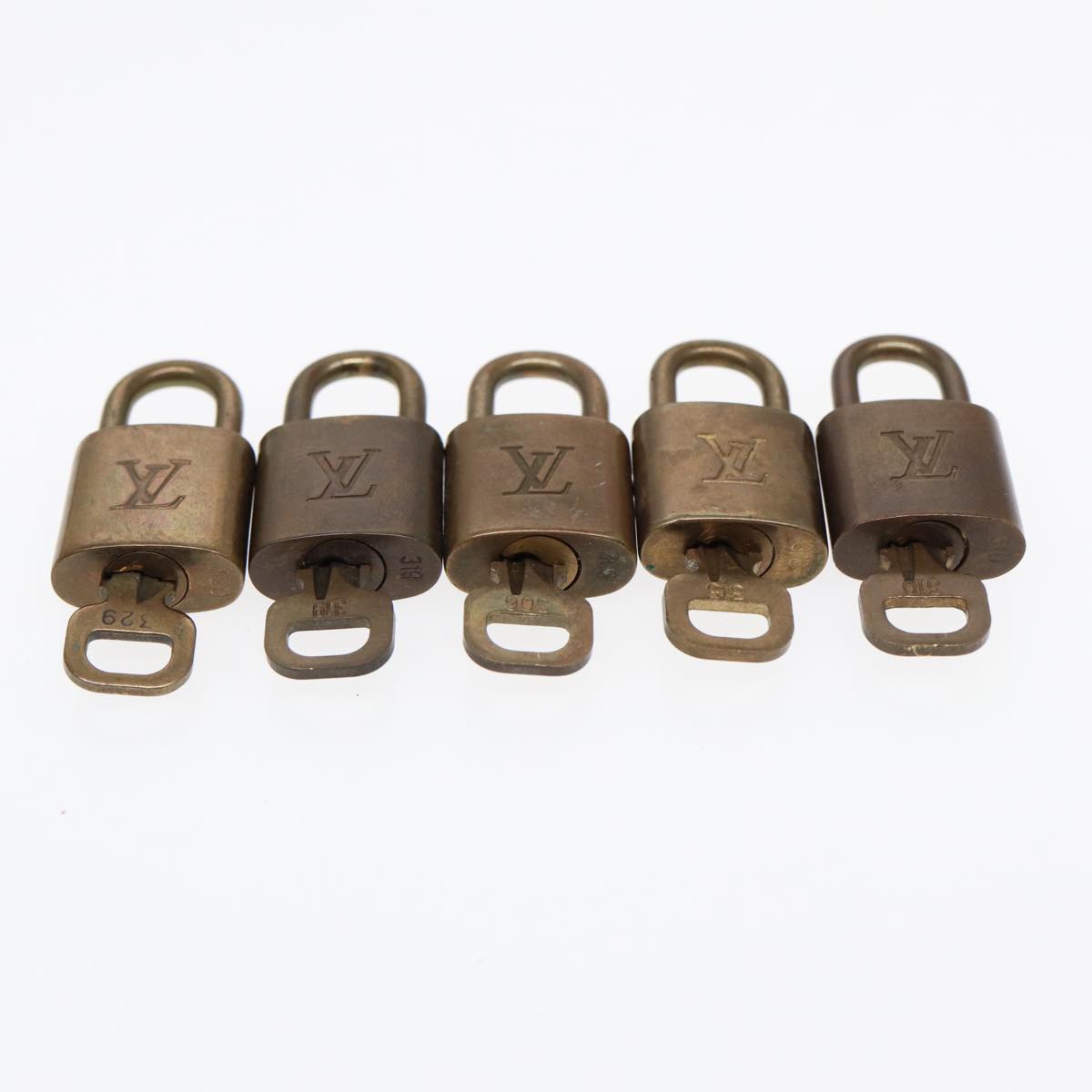 LOUIS VUITTON Padlock 10set metal Gold Tone LV Auth 87705