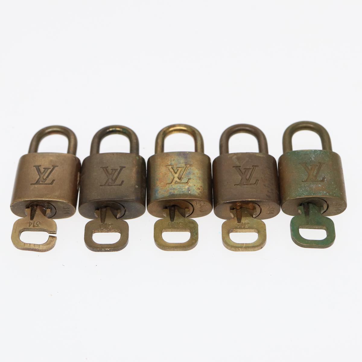 LOUIS VUITTON Padlock 10set metal Gold Tone LV Auth 87706