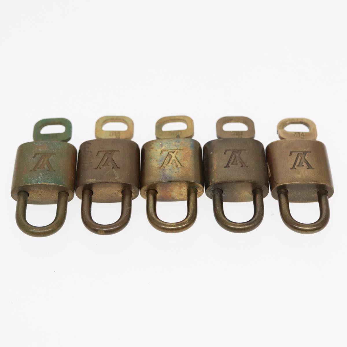 LOUIS VUITTON Padlock 10set metal Gold Tone LV Auth 87706