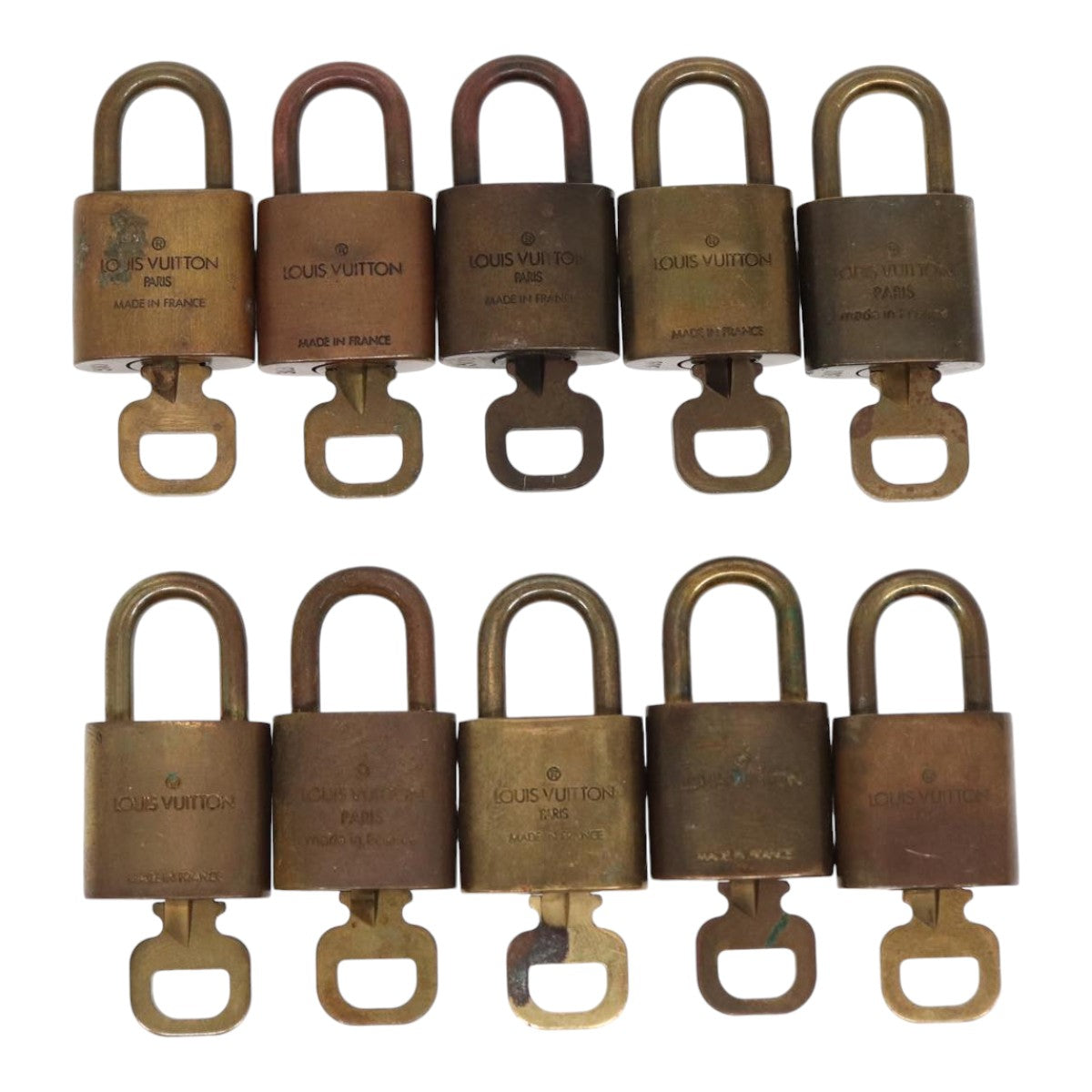 LOUIS VUITTON Padlock 10set metal Gold Tone LV Auth 87707