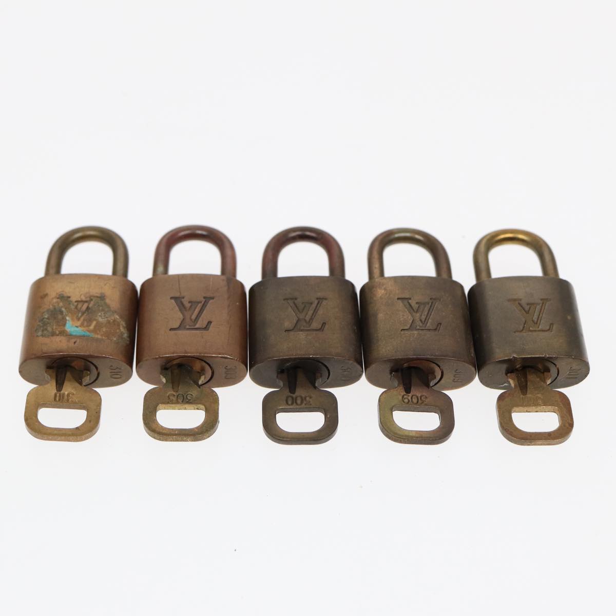 LOUIS VUITTON Padlock 10set metal Gold Tone LV Auth 87707