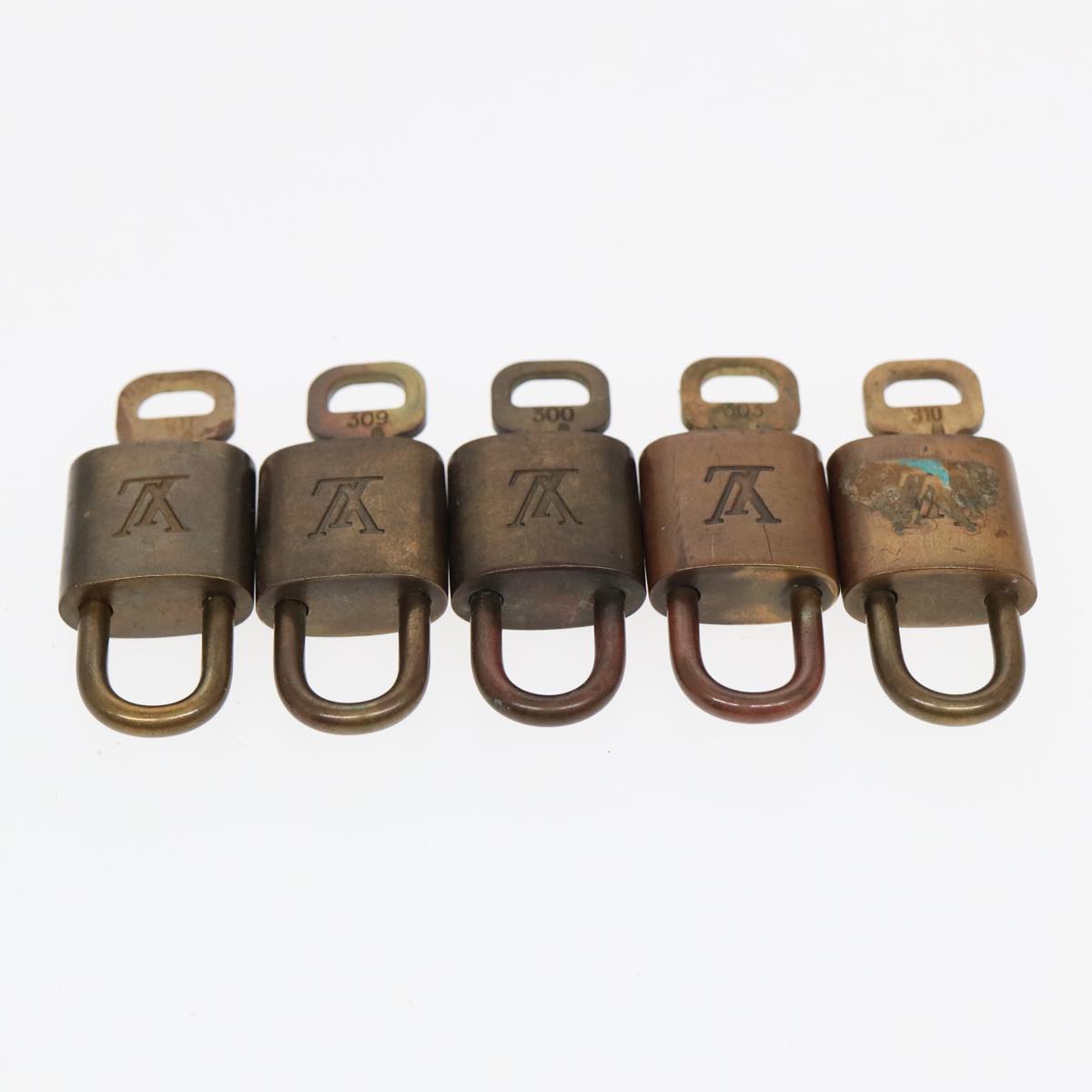 LOUIS VUITTON Padlock 10set metal Gold Tone LV Auth 87707