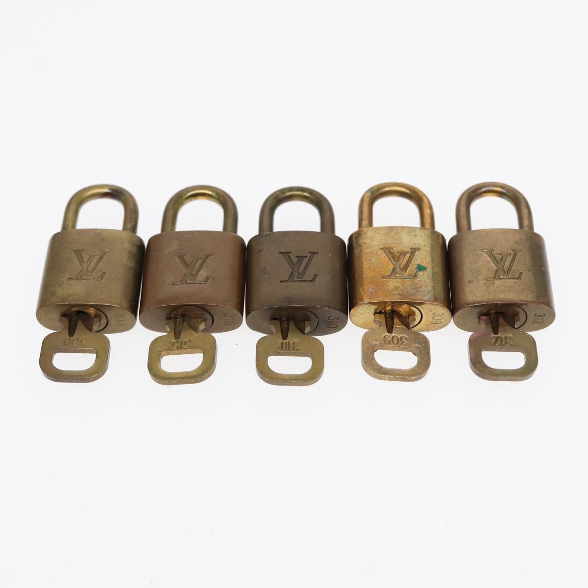 LOUIS VUITTON Padlock 10set metal Gold Tone LV Auth 87708