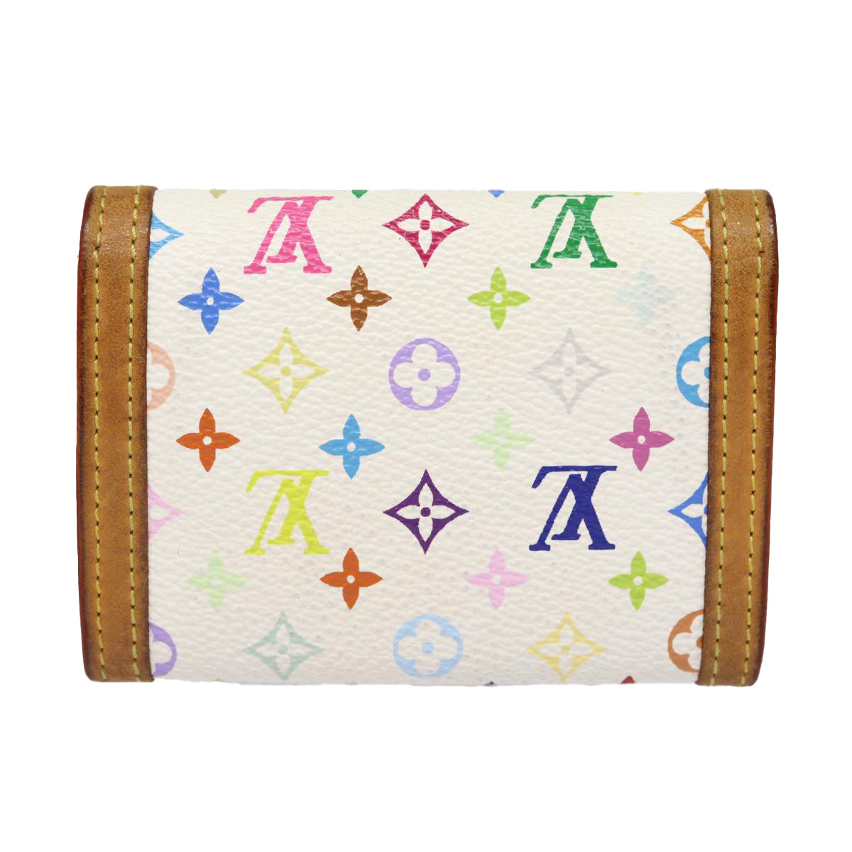 LOUIS VUITTON Monogram Multicolor Porte Monnaie Plat White M92657 LV Auth 87721 - 0