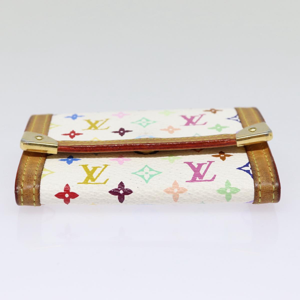 LOUIS VUITTON Monogram Multicolor Porte Monnaie Plat White M92657 LV Auth 87721