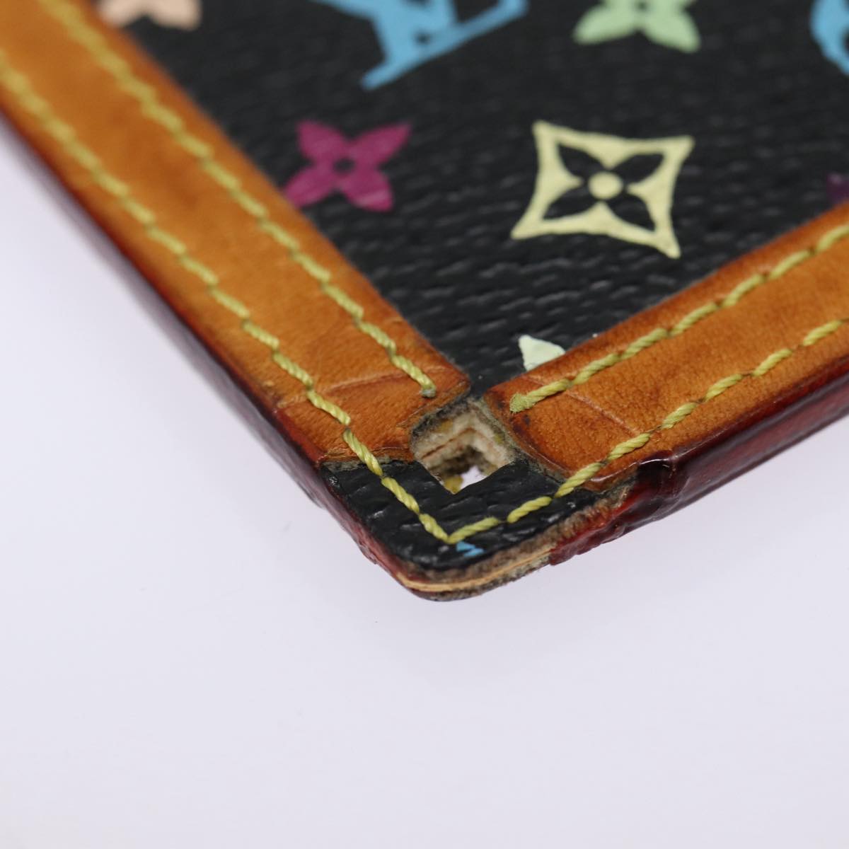 LOUIS VUITTON Monogram Multicolor Pochette Cles Purse Black M92654 LV Auth 87722