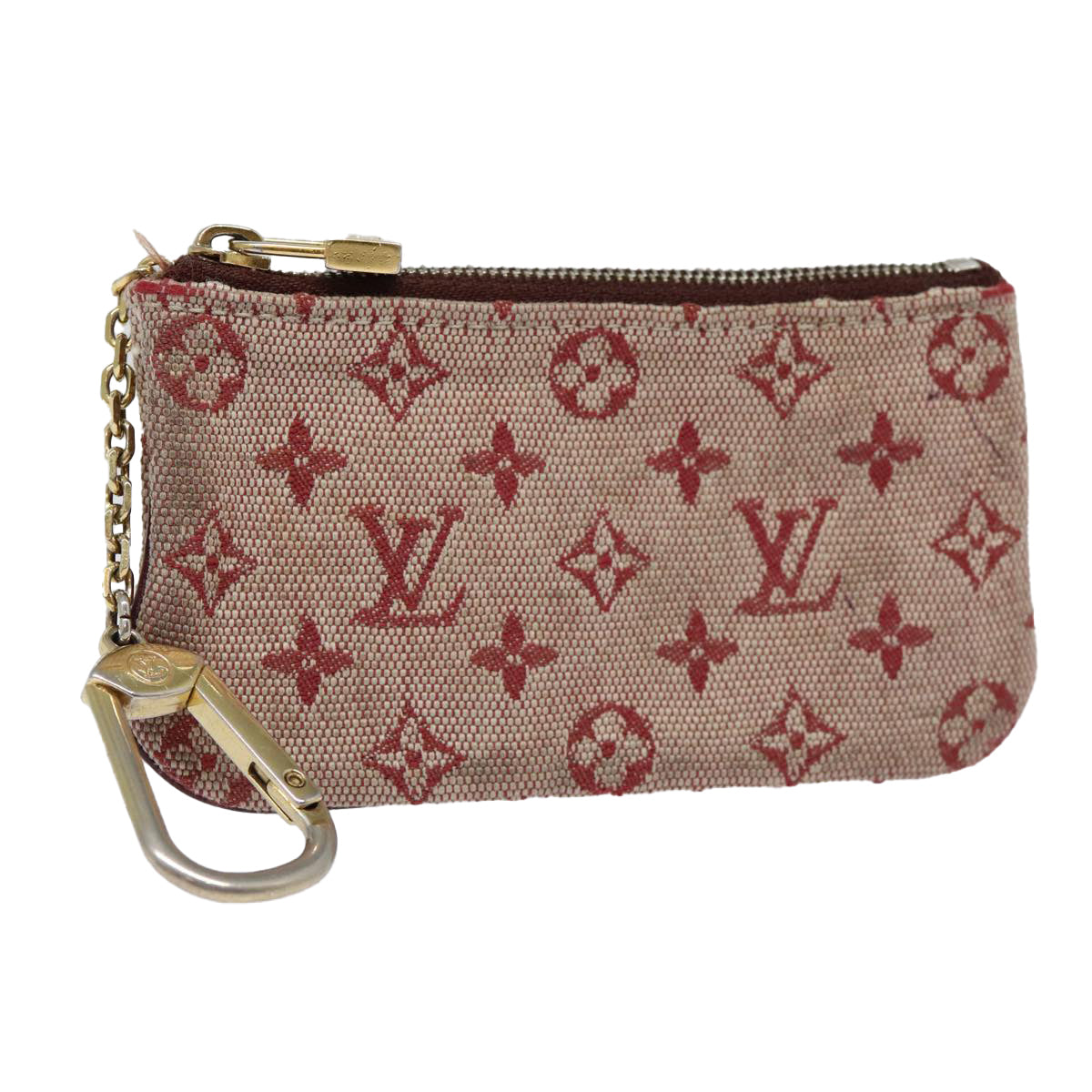 LOUIS VUITTON Monogram Mini Pochette Cles Coin Purse Red M92238 LV Auth 87723