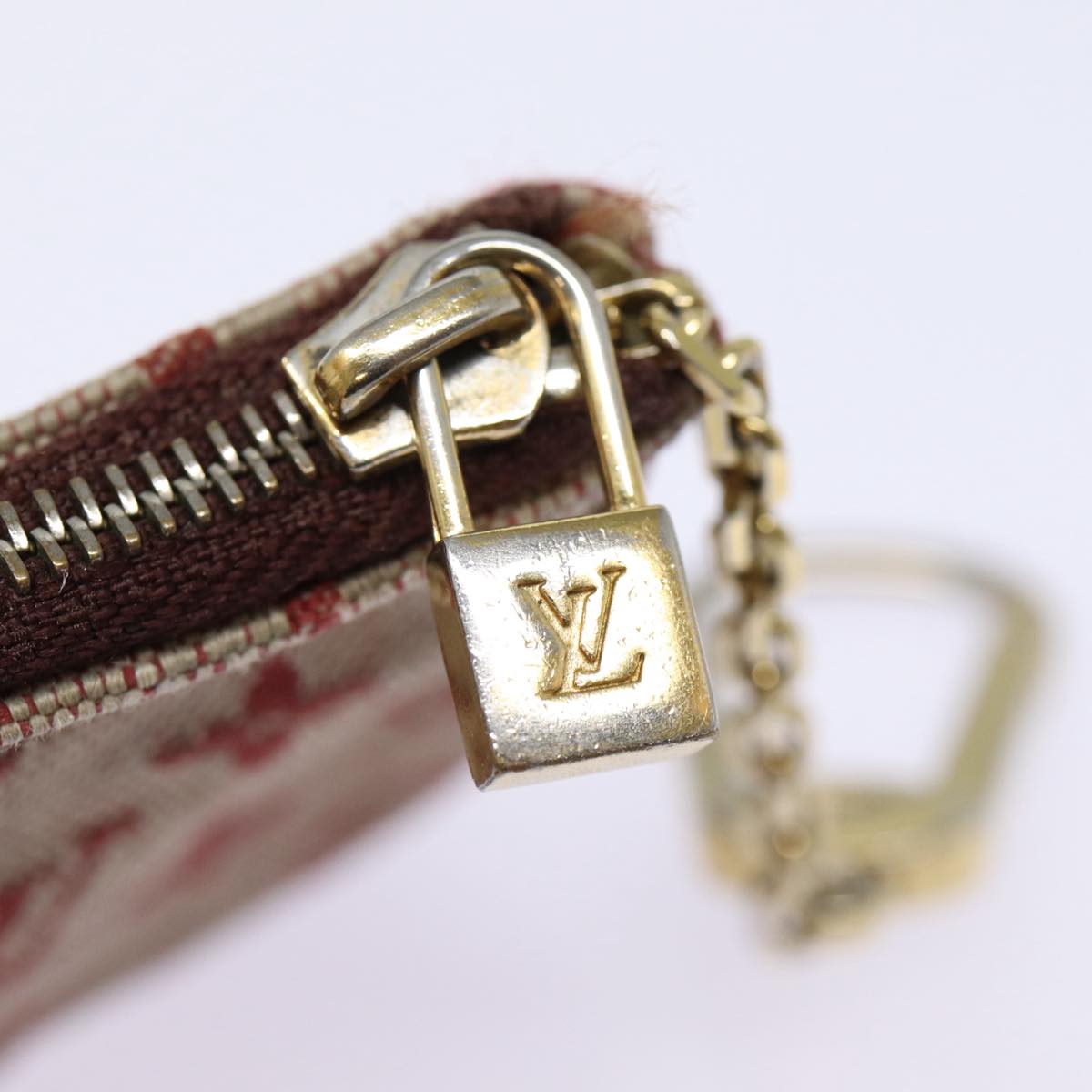 LOUIS VUITTON Monogram Mini Pochette Cles Coin Purse Red M92238 LV Auth 87723