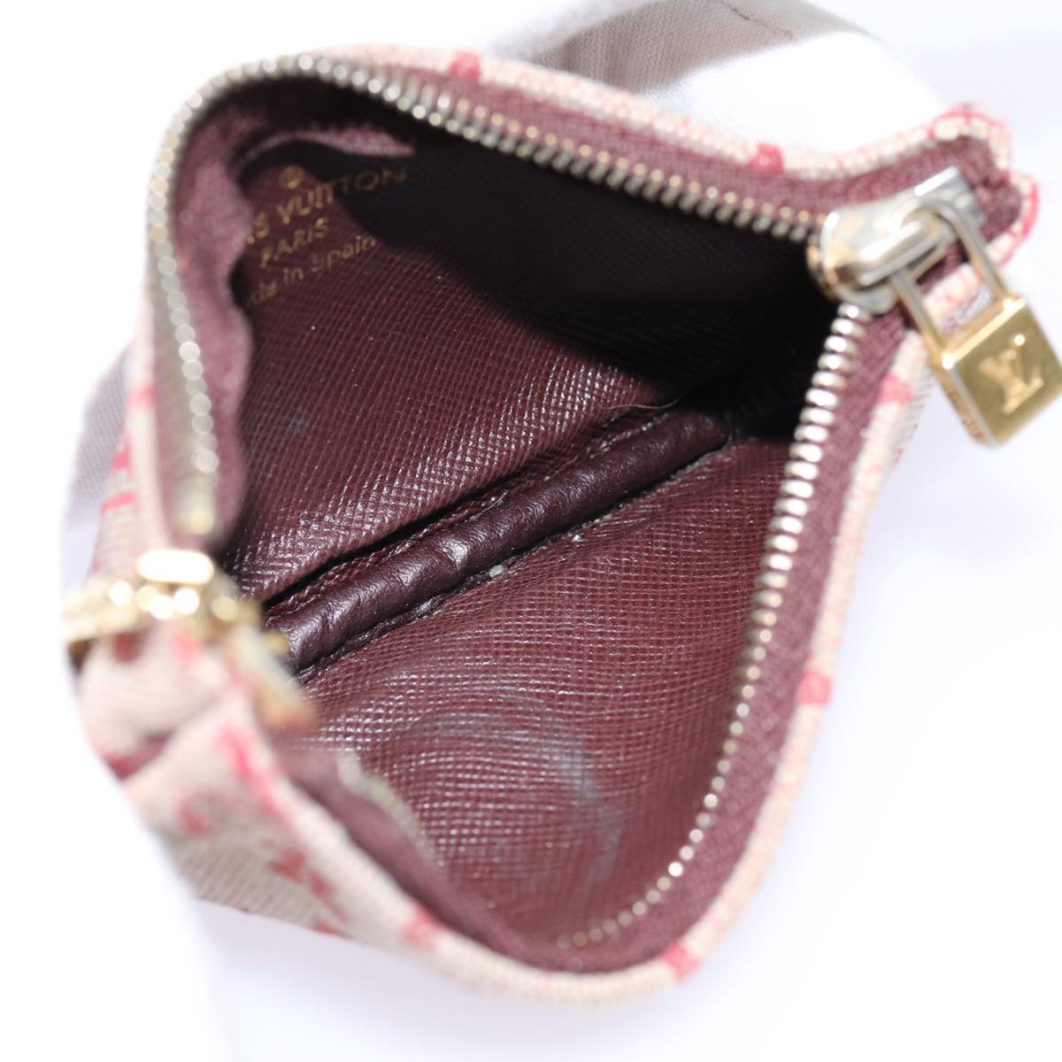 LOUIS VUITTON Monogram Mini Pochette Cles Coin Purse Red M92238 LV Auth 87723