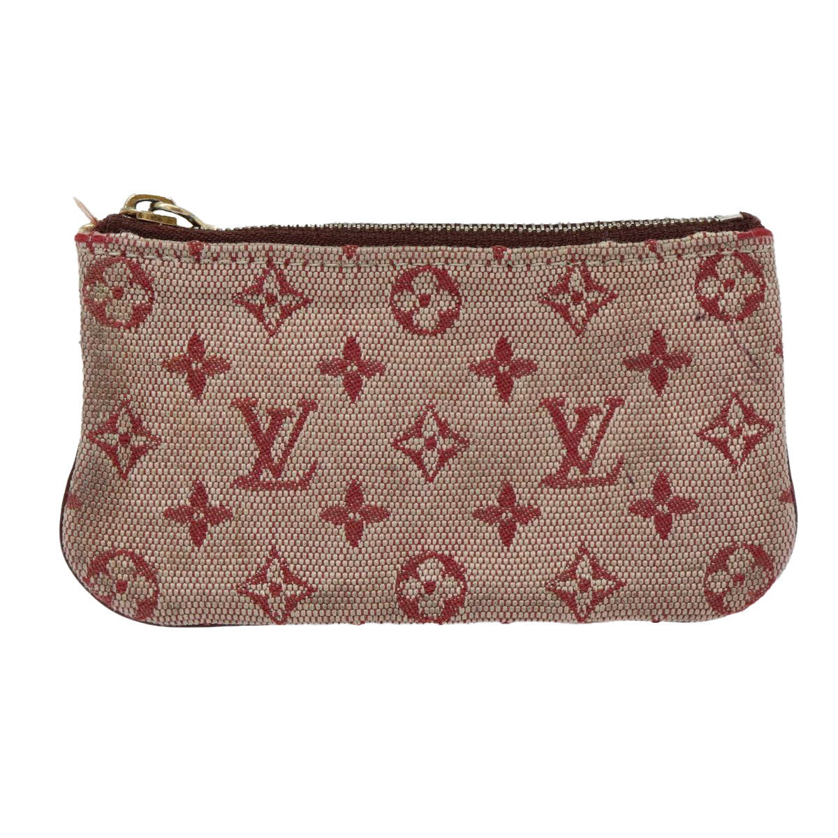 LOUIS VUITTON Monogram Mini Pochette Cles Coin Purse Red M92238 LV Auth 87723 - 0