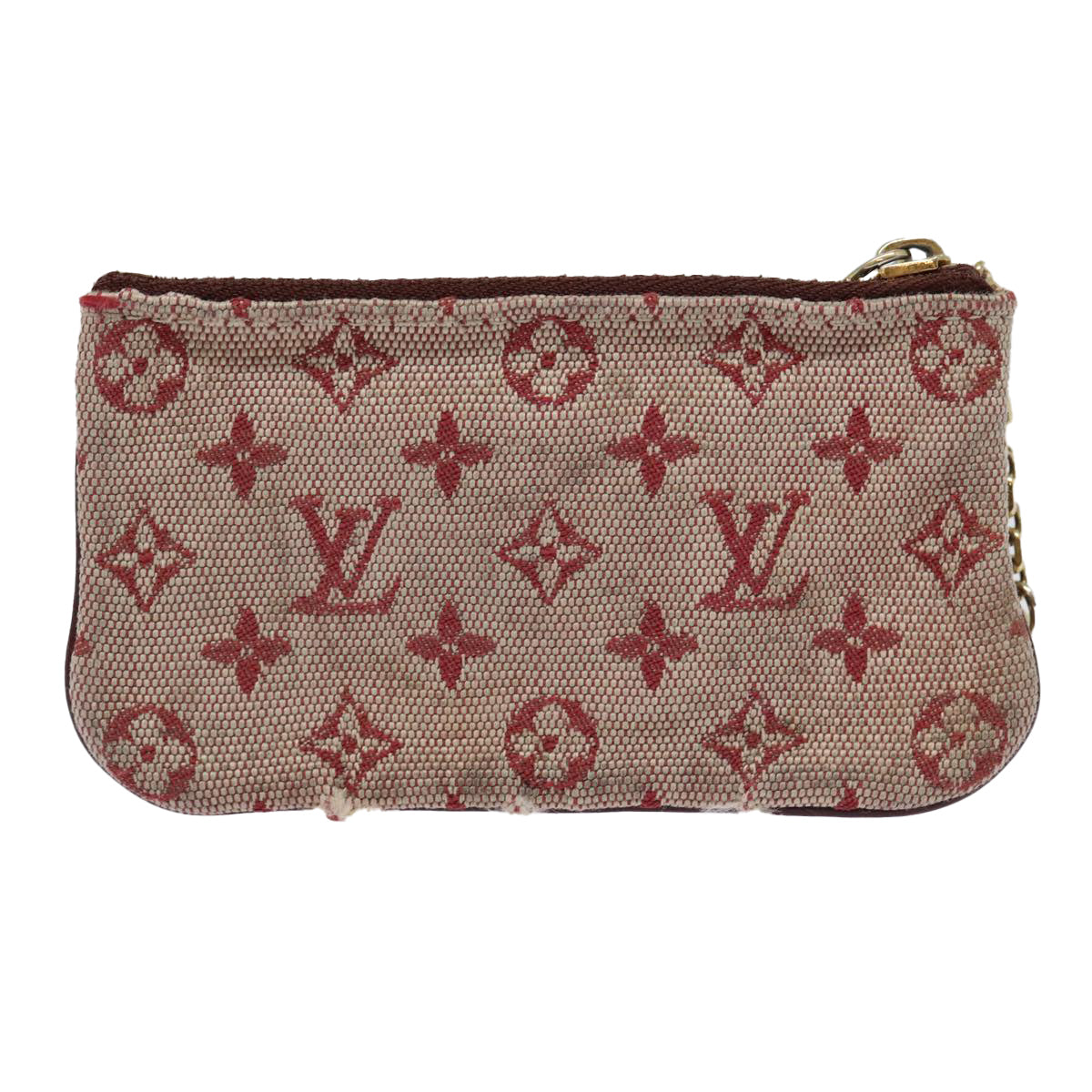 LOUIS VUITTON Monogram Mini Pochette Cles Coin Purse Red M92238 LV Auth 87723