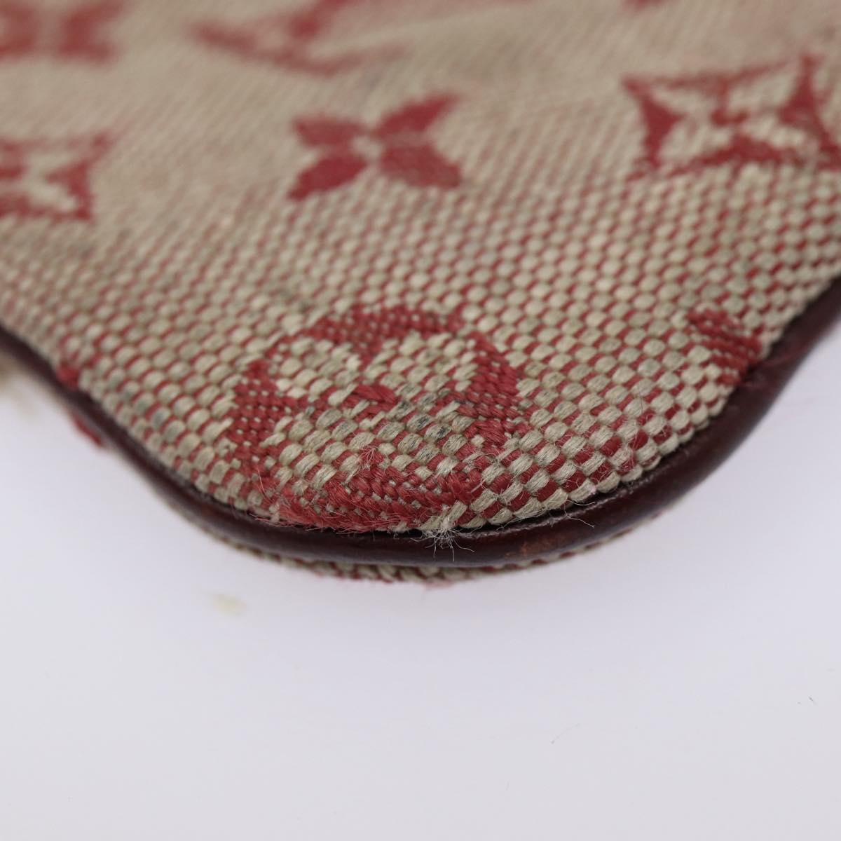 LOUIS VUITTON Monogram Mini Pochette Cles Coin Purse Red M92238 LV Auth 87723