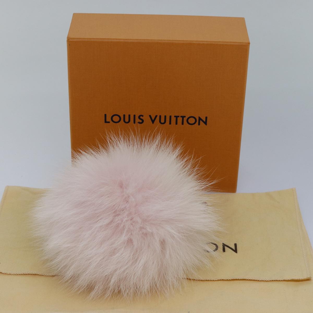 LOUIS VUITTON Fuzzy Bubble Key Holder Pink Gold M67371 LV Auth 87735