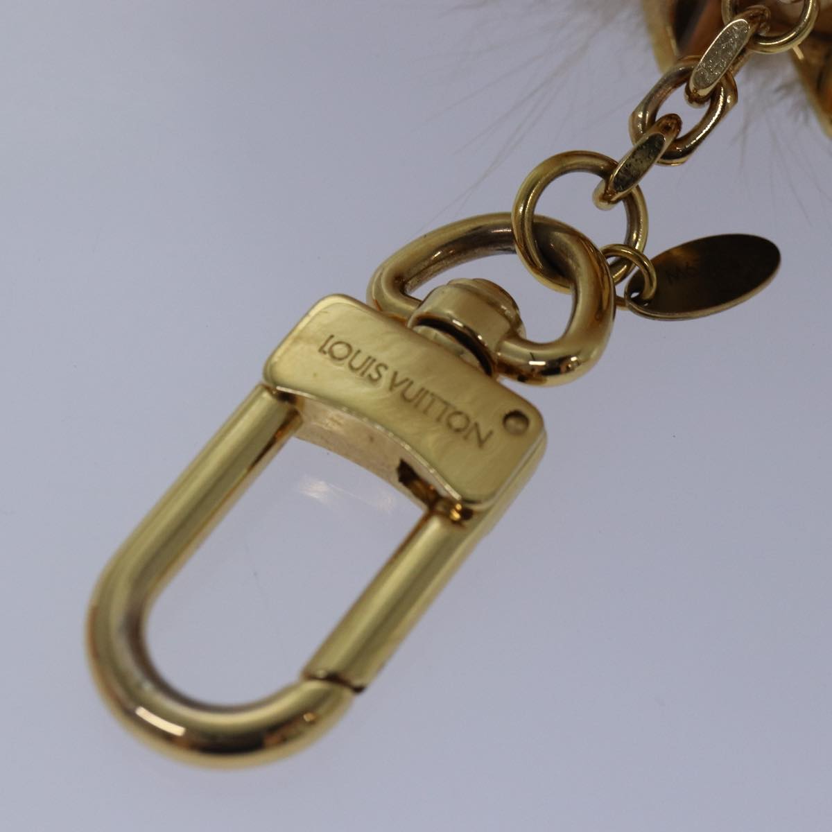 LOUIS VUITTON Fuzzy Bubble Key Holder Pink Gold M67371 LV Auth 87735