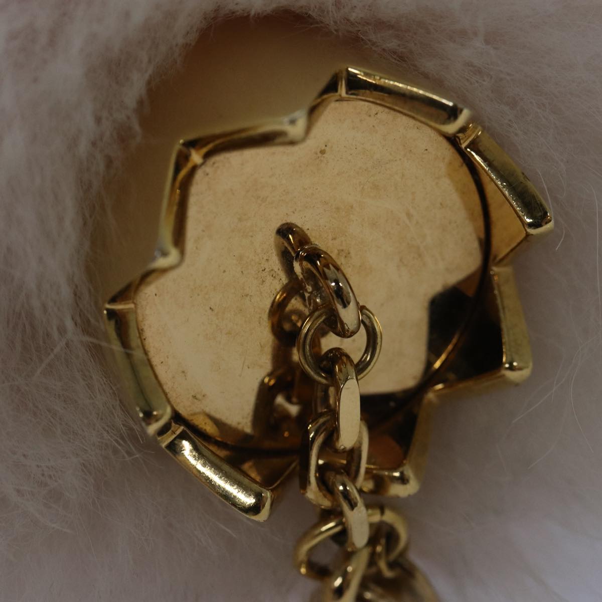 LOUIS VUITTON Fuzzy Bubble Key Holder Pink Gold M67371 LV Auth 87735