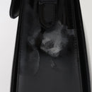 Salvatore Ferragamo Gancini Shoulder Bag Enamel Black Gold Auth 87741-5