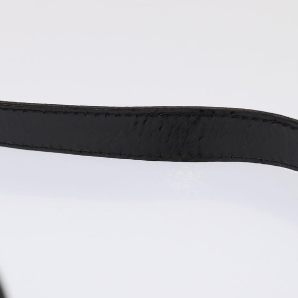 Salvatore Ferragamo Gancini Shoulder Bag Enamel Black Gold Auth 87741