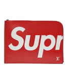 LOUIS VUITTON Epi Supreme Pochette Jules GM Bag Red White M67722 LV Auth 87752-12