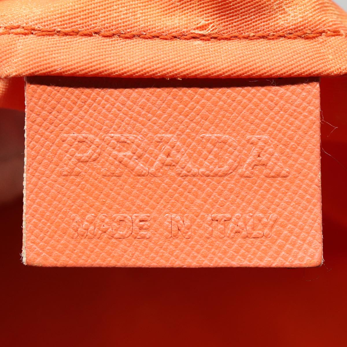 PRADA Tote Bag Nylon Orange Silver Auth 87757