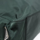 PRADA Tote Bag Nylon Khaki Silver Auth 87760-12