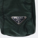 PRADA Tote Bag Nylon Khaki Silver Auth 87760-15