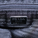 PRADA Tote Bag Nylon Khaki Silver Auth 87760-17